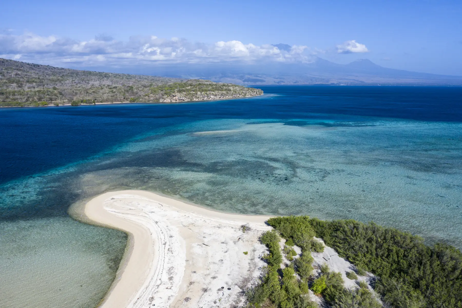Clear turquoise water and reef at Menjangan Island, west Bali.
